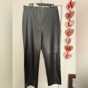 Sleek Black Faux Leather Pants Sz 12 US